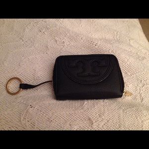 Black Tory Burch Key Chain Money Holder