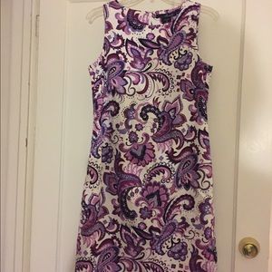 Purple paisley shift dress