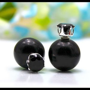 Black Double Sided Earrings