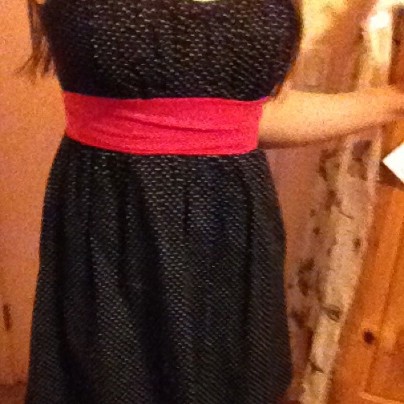 Cute polka dot dress, has tulle on the hem