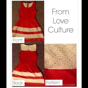 Pink skater dress with XO lace detail