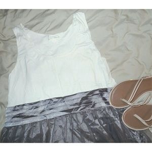 Lavender crinoline & white dress