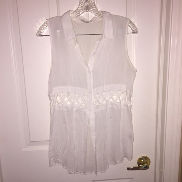 Lucca couture button up tank