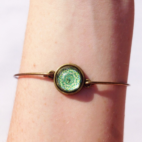 Handmade mandala bangle bracelet