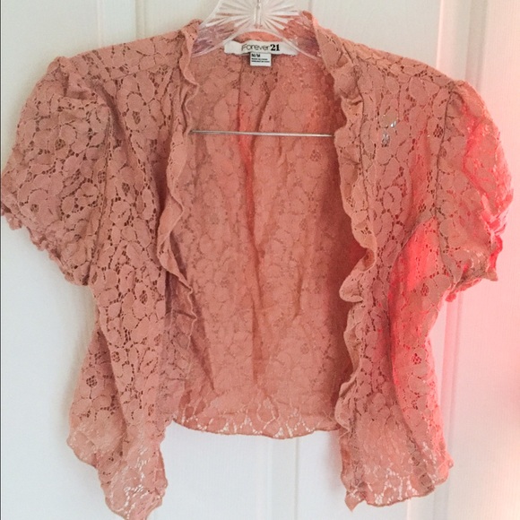 Short crochet open sweater