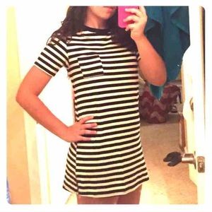 Duplicated listing/striped t-shirt dress