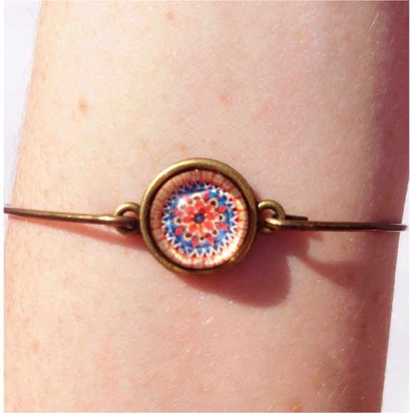 Handmade mandala bangle bracelet