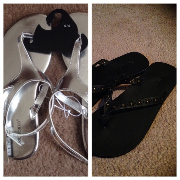 Sandals. Silver and black