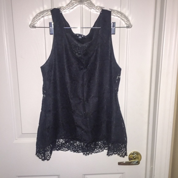 Silk lined lace tank top