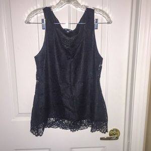 Silk lined lace tank top
