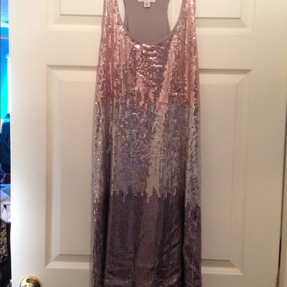 Metallic sequin racer back dress NWOT