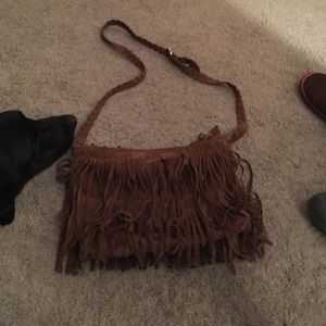 Brown fringe cross body bag!
