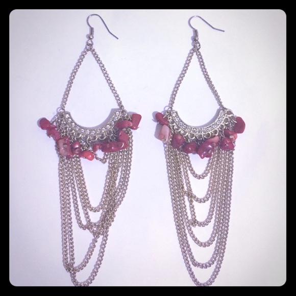 Gold Chandelier & Rhinestone Earrings