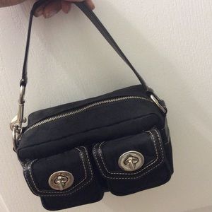 Small Black Coach Bag/Box Clutch