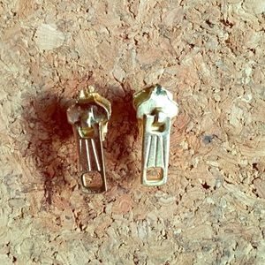 Gold zipper earings
