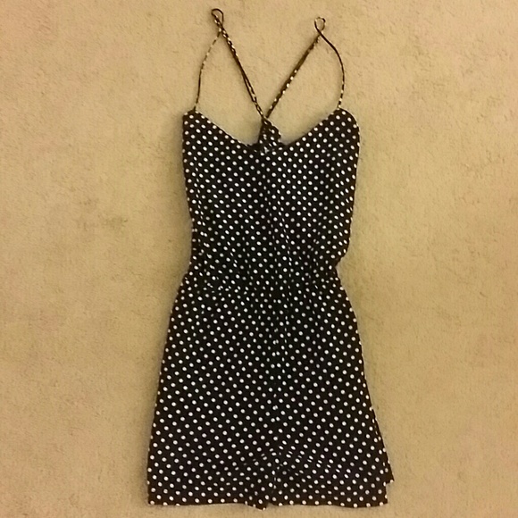 Zara Dresses & Skirts - Zara navy blue polka dot romper