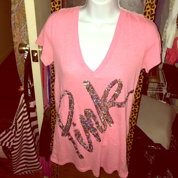 SOLD ON MERCARI!!Pink bling top