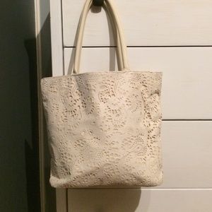 White laced nordstrom bag