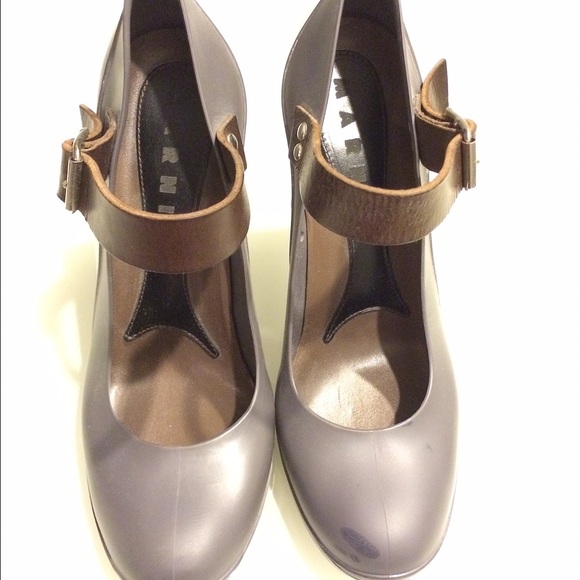 MARNI | Purple Gray Jelly Rubber Mary Janes Pump