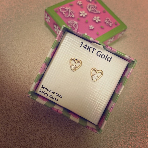 14k Gold Heart Earrings (Lil Girl's)