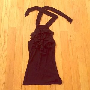 Black Halter Ruffle Top Size Small - Forever 21