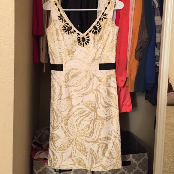 Lilly Pulitzer Dresses & Skirts - LILLY PULITZER Laidley Gold Metallic Beaded
