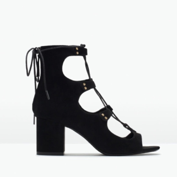 ❌SOLD❌ Zara Suede Lace-Up Sandal with Heel