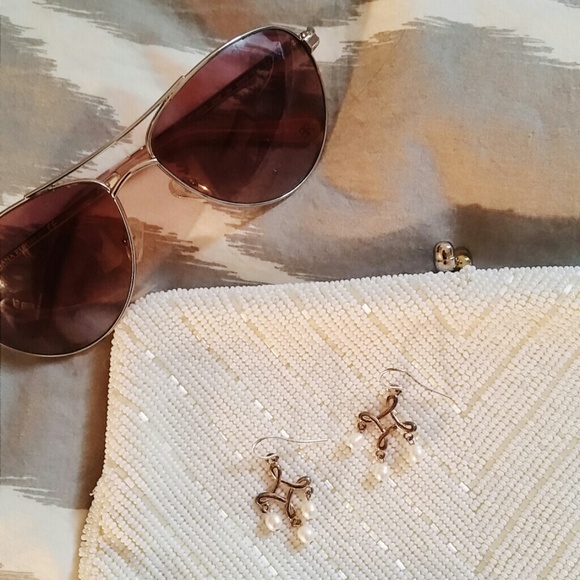 Sterling and pearl earrings