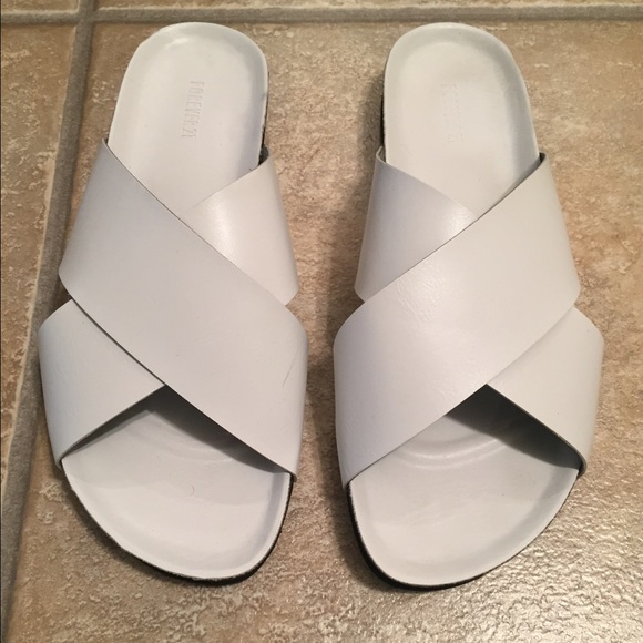 White Criss-Cross Sandals