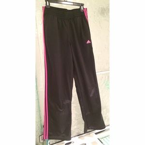 Black & Pink Loose-Fit Adidas Pants