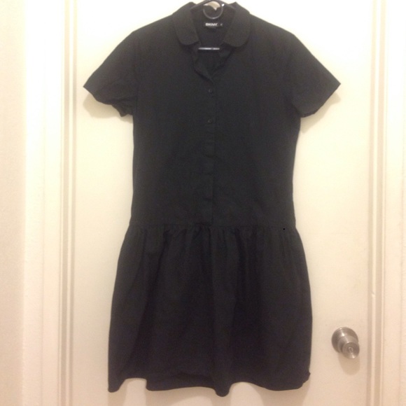 DKNY black dress with pockets size 8