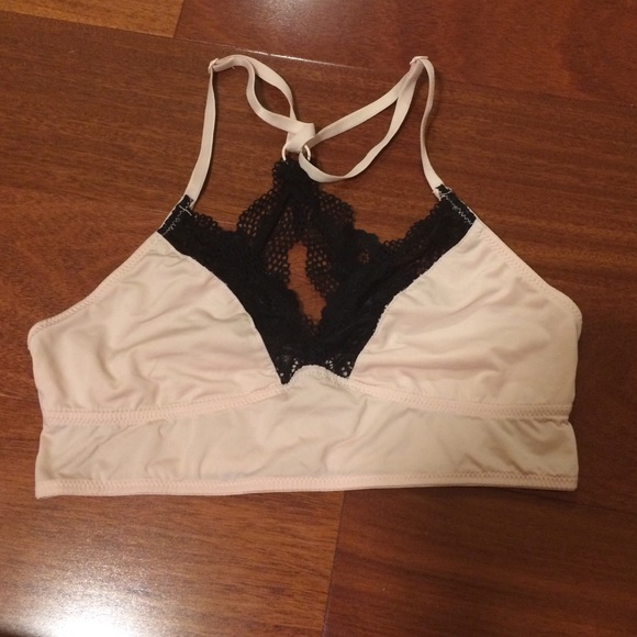 Pink and Black Lace Bralette