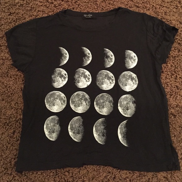 Brandy Melville Tops - Black Brandy Melville moon crop top 🌒