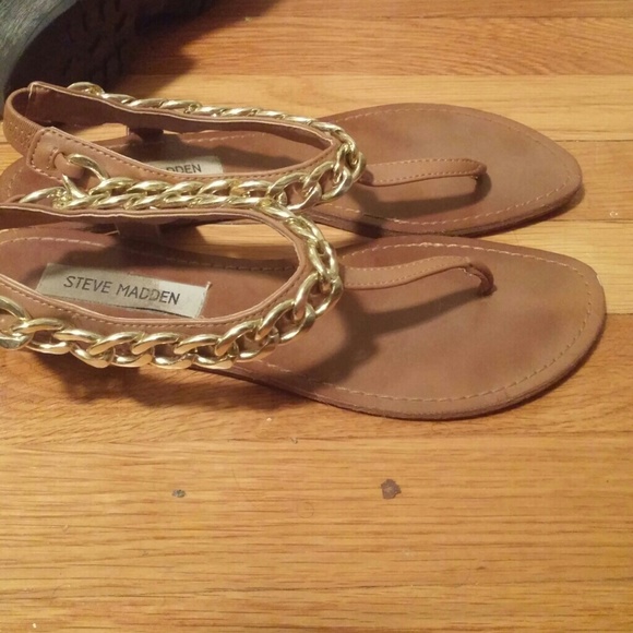 Brown and gold Steve Madden sandals - Picture 2 of 3