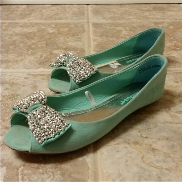 Tiffany blue flats