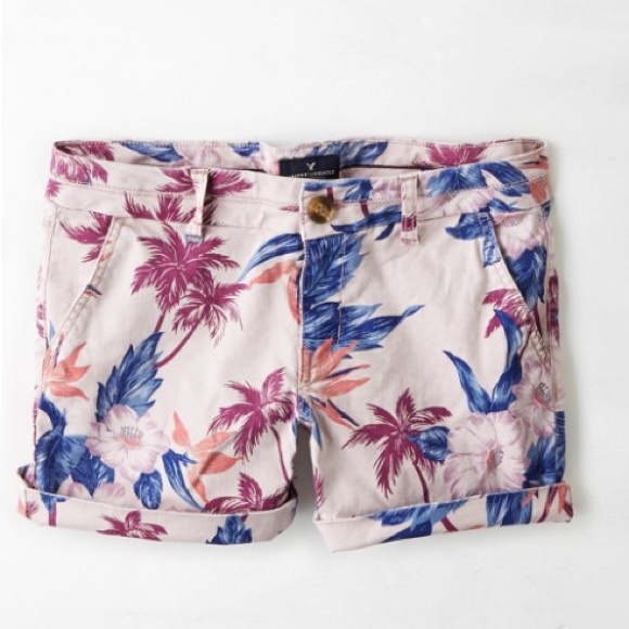 American Eagle Outfitters Pants - New American Eagle Floral Twill Midi Short - Sz 18