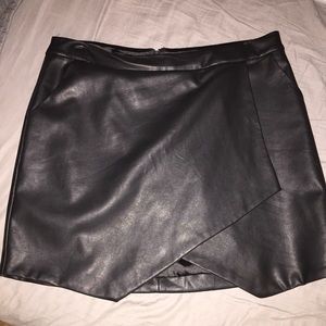Faux Leather Envelope Skirt