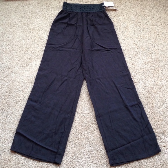 Pants - Boho Black Palazzo Pants