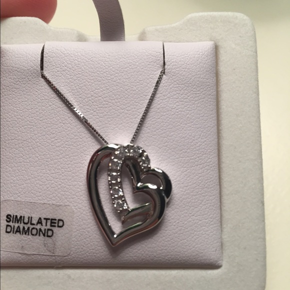 Diamond studded heart necklace