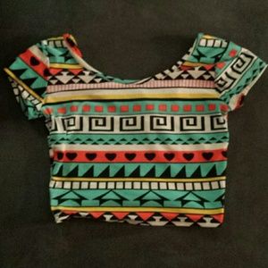 Santa Fe design crop top