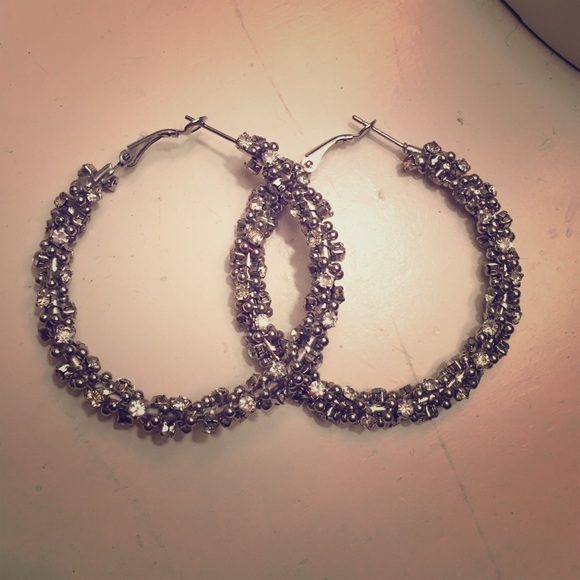 Sassy girl bling hoop earrings