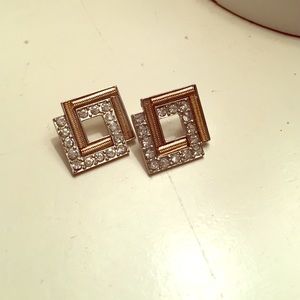 Double square glamour earrings