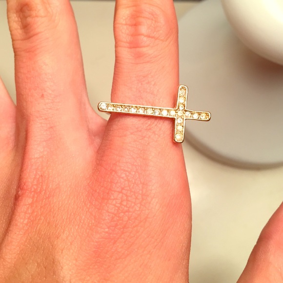 Cross symbol index finger ring