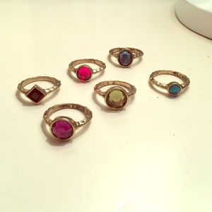 Colorful/different sized gem rings