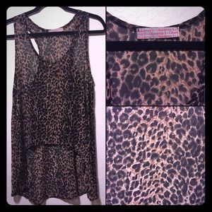 Leopard/Cheetah High-Low Chiffon Tank Top