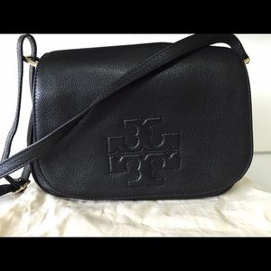 TORY BURCH leather saddle cross body handbag bag