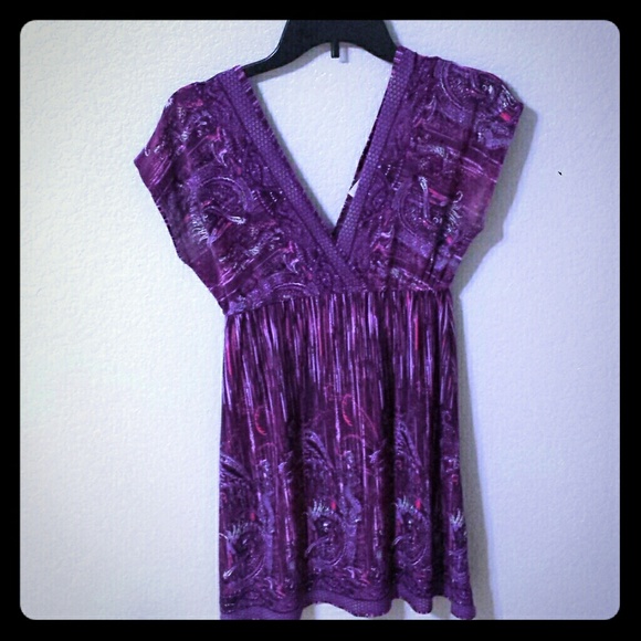 Purple V neck