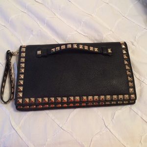 Black Clutch with Gold Stud Detailing
