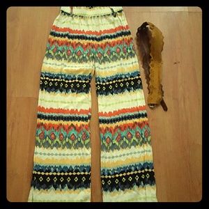 High wasted flare pattern pants