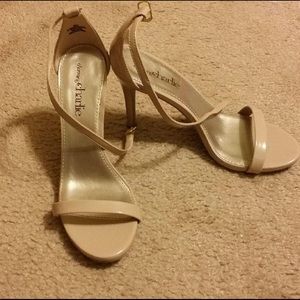 Beige strap heels